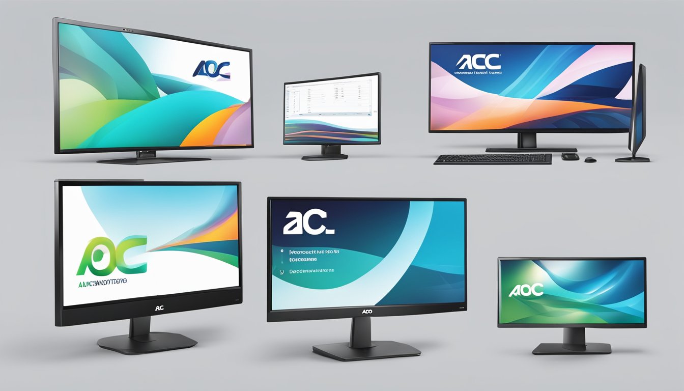 AOC monitor brand logo evolves from a simple design to a modern, sleek look, representing its international growth and innovation