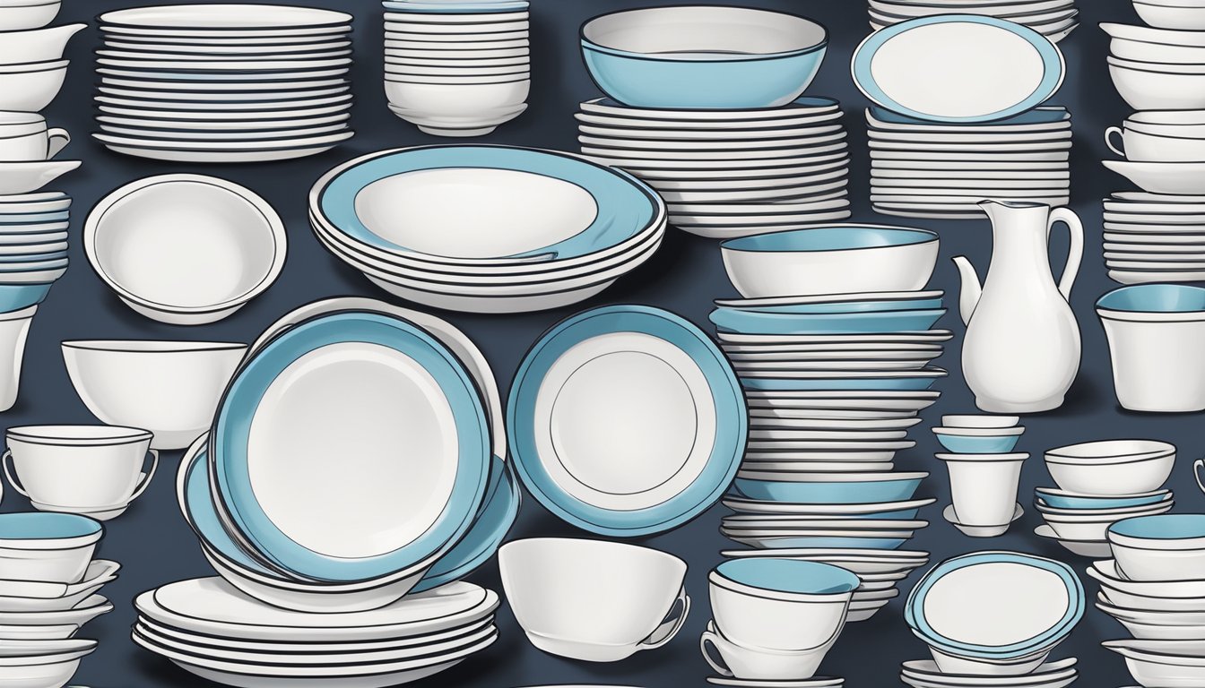 Corelle brand dishes stacked neatly, showing their quality and durability