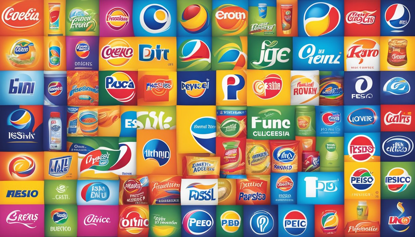 A colorful array of PepsiCo brand logos and products arranged in a grid, with a bold "Frequently Asked Questions" header above
