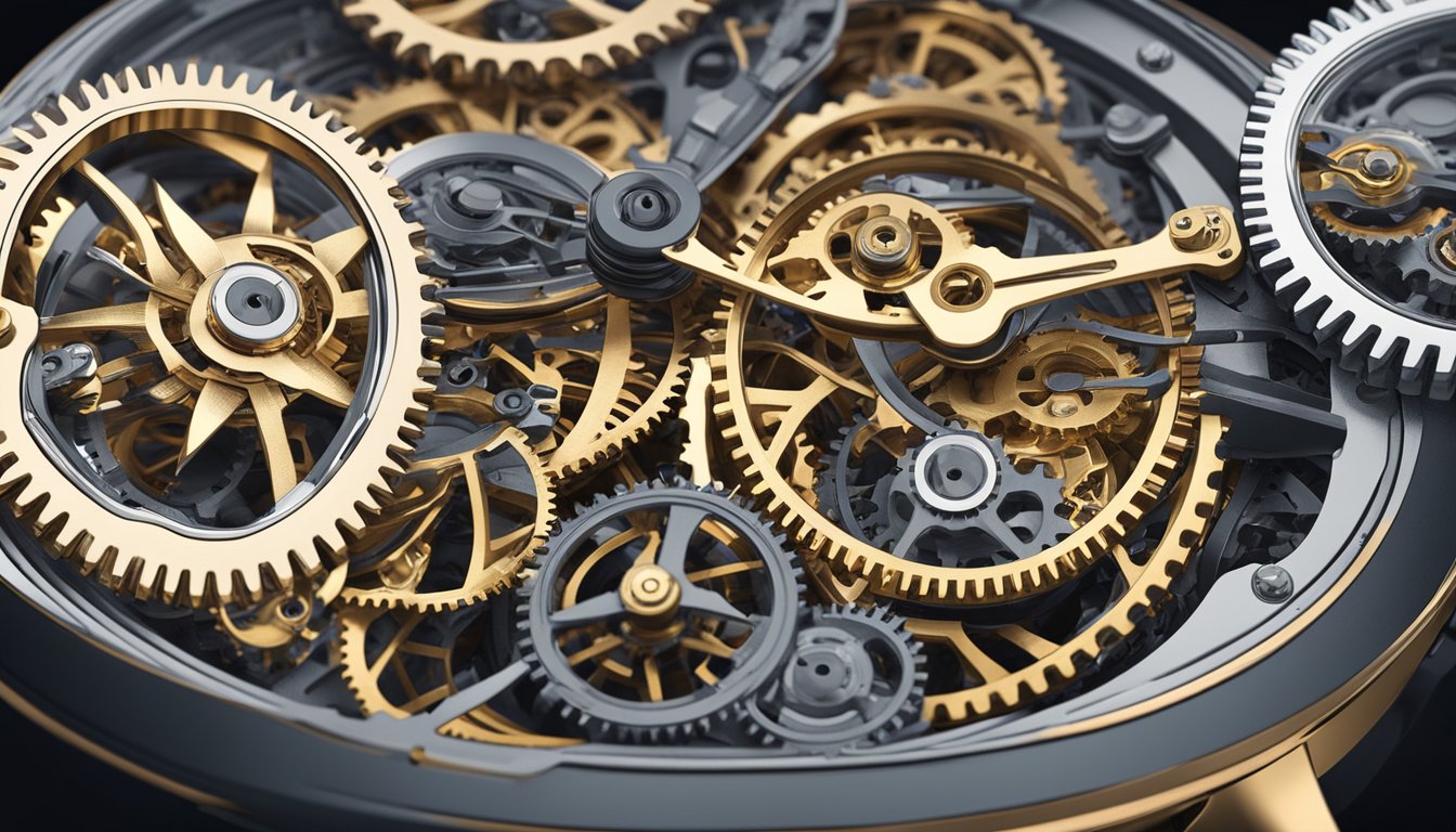 Gears and cogs move in precise synchronization within the intricate watch mechanisms of popular men's watch brands