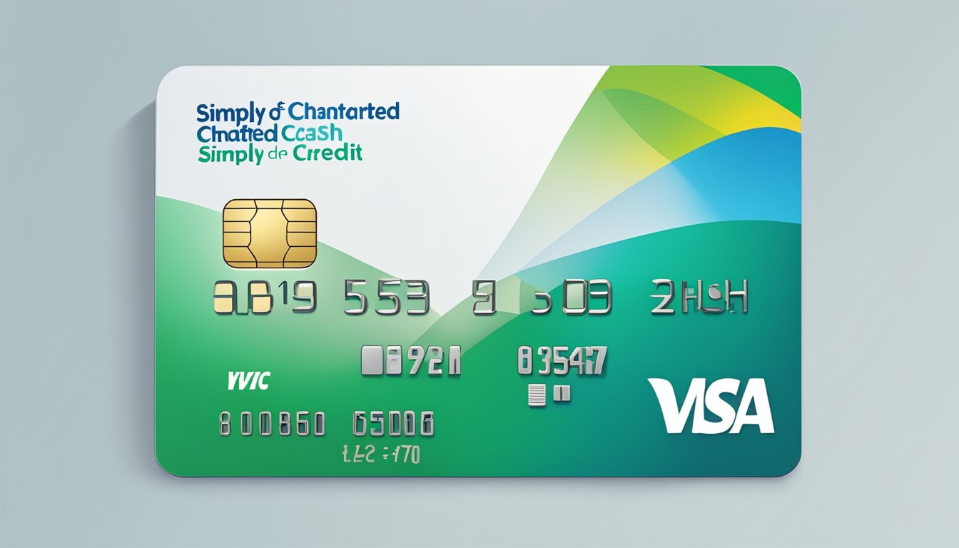 A credit card with "Understanding the Fees Standard Chartered Simply Cash Credit Card: A Quick Review - Singapore" displayed prominently