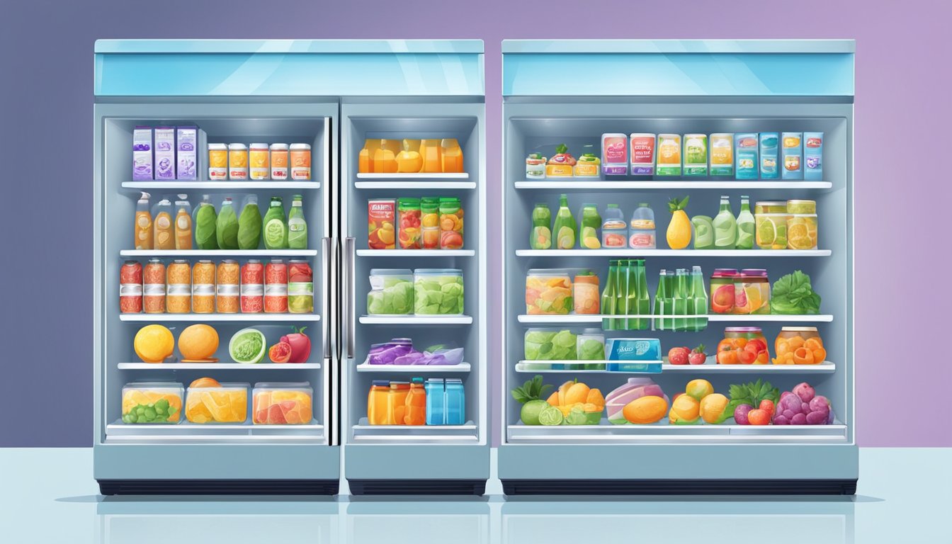 A variety of fridge brands displayed with features and prices. Bright, clean store with organized shelves and helpful staff