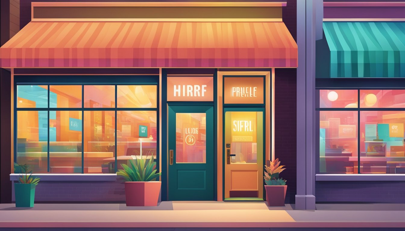 A colorful storefront with bold, block lettering and a recognizable logo displayed prominently. Bright lights and a modern, sleek design give off a trendy and upscale vibe