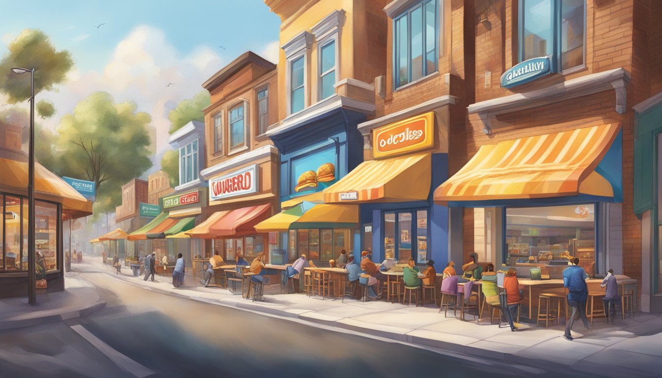 The bustling QSR landscape, with iconic logos and vibrant storefronts, showcases the fierce competition among leading fast-food chains