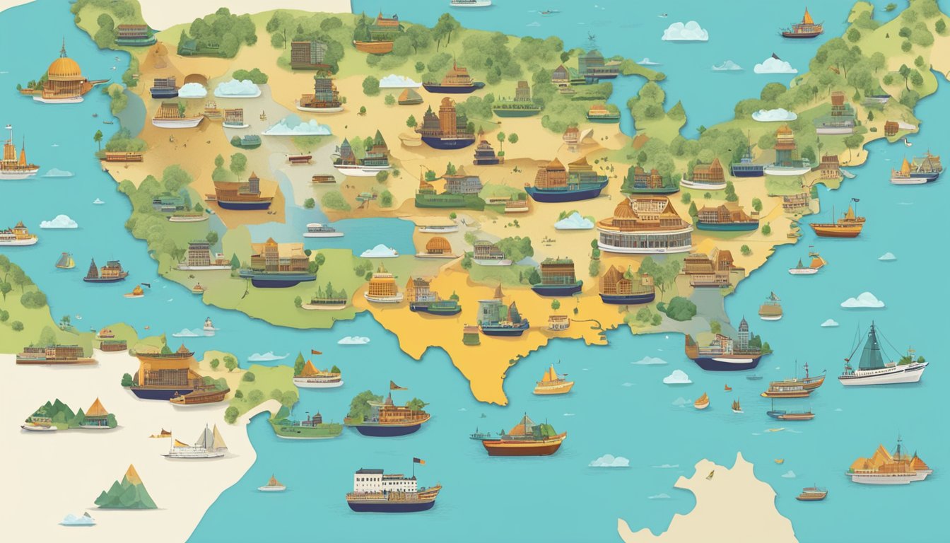 A map showing QSR brands expanding into new cultural and regional markets