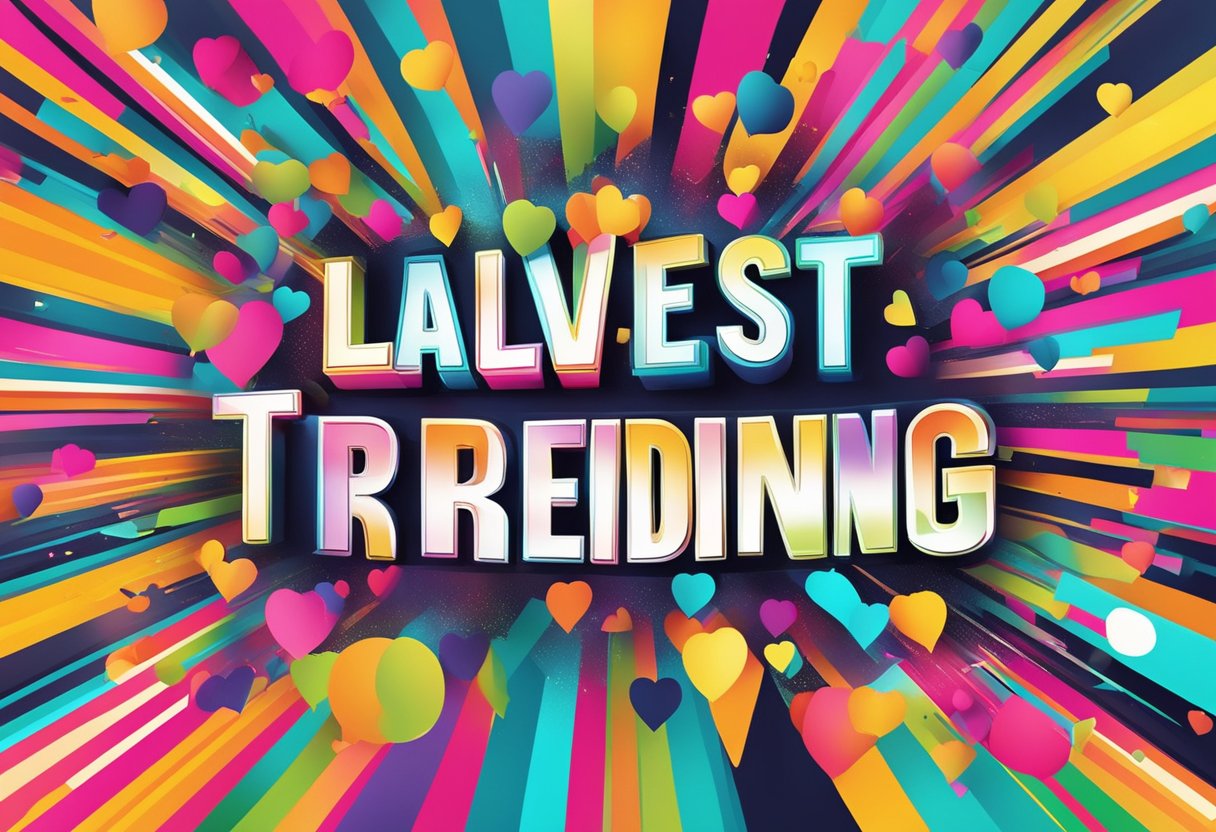 A colorful, modern background with bold text overlay of "Latest, Attitude, Stylish, Trending, Unique, Creative, love, and vip" in a sleek font