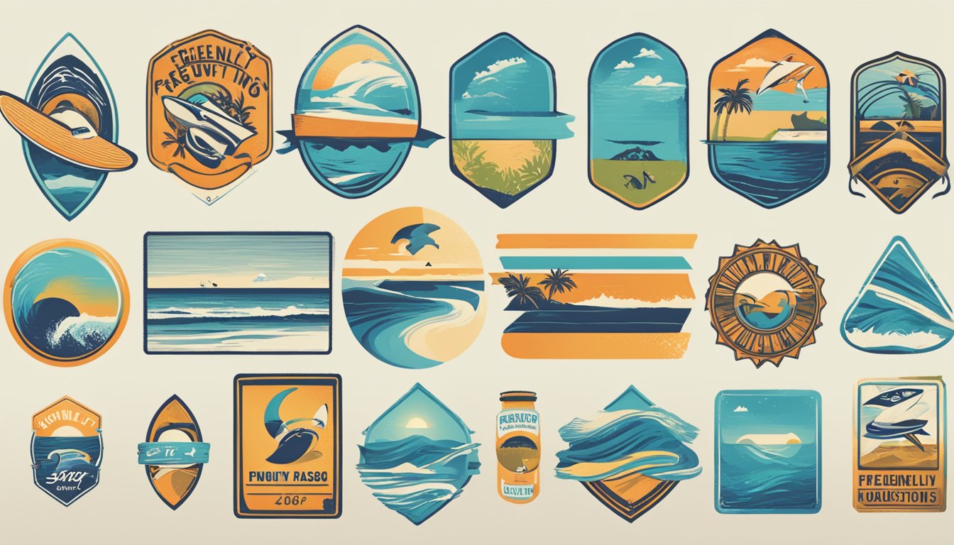 A lineup of popular surf brand logos with "Frequently Asked Questions" text above