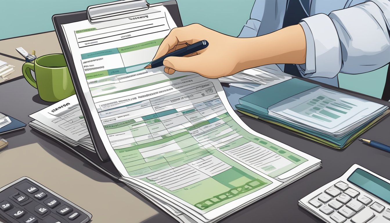 A money lender reviews employment pass documentation in Singapore