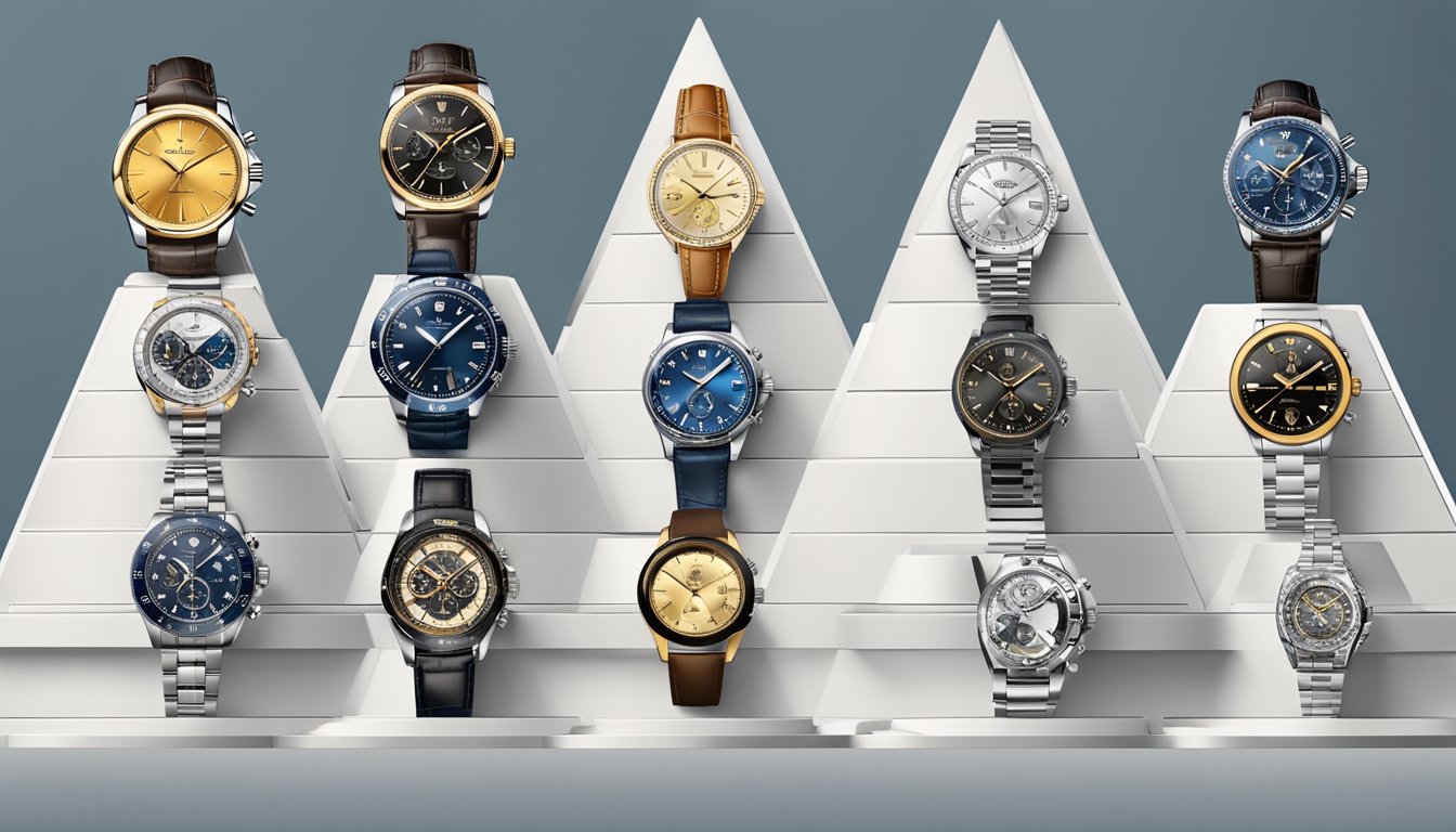 A pyramid of watch brands, with the most prestigious at the top and the more affordable ones at the bottom, forming a clear hierarchy