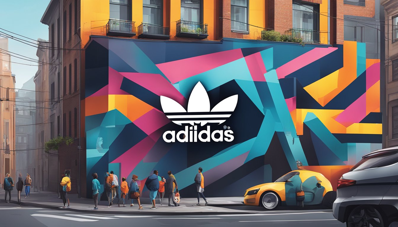 A bold adidas logo shines against a backdrop of urban street art, capturing the brand's impact and market position