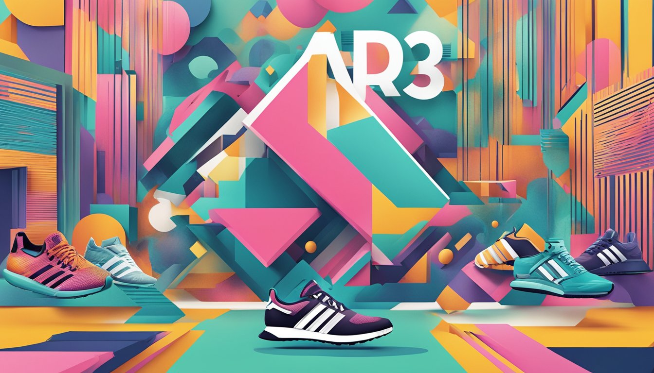 A bold and dynamic "Frequently Asked Questions" banner with the adidas brand tagline displayed prominently in the center, surrounded by sleek and modern design elements