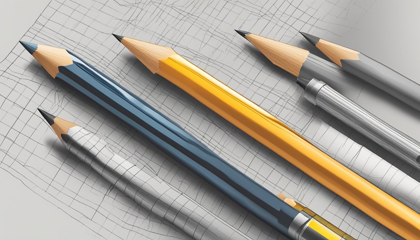 A pencil liner is being tested for durability by drawing sharp, consistent lines on a rough surface