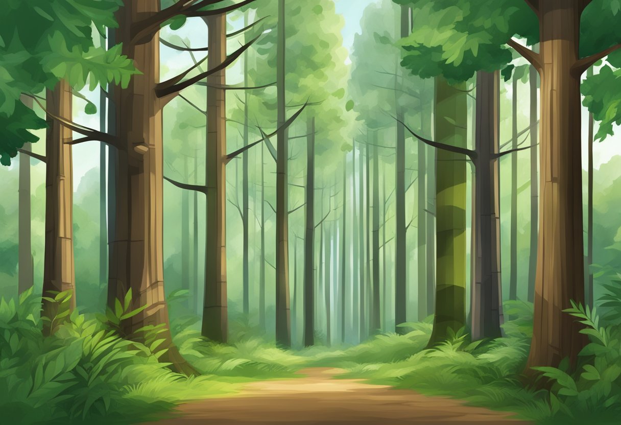 Healthy timber trees provide economic value and health benefits at home. Strong, tall trees with lush green leaves and sturdy branches