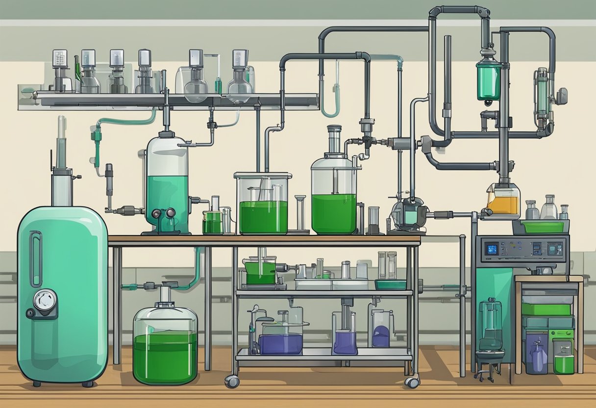 A laboratory setup with equipment for decarboxylating hemp