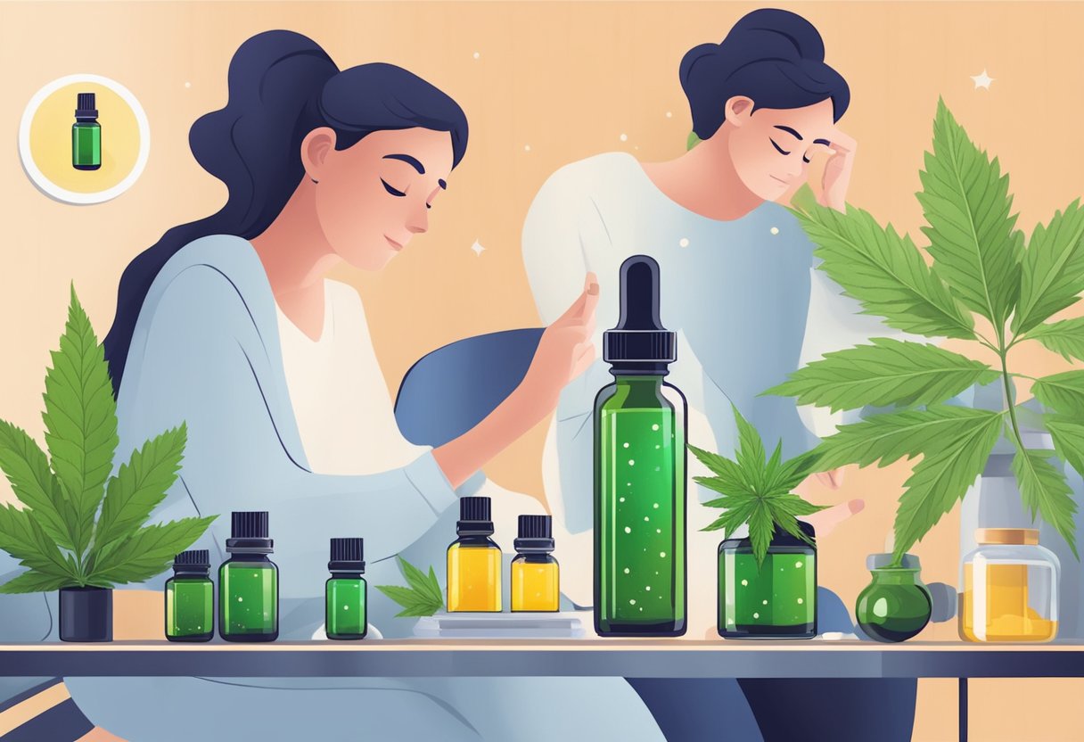 A person choosing and using CBD oil for better sleep