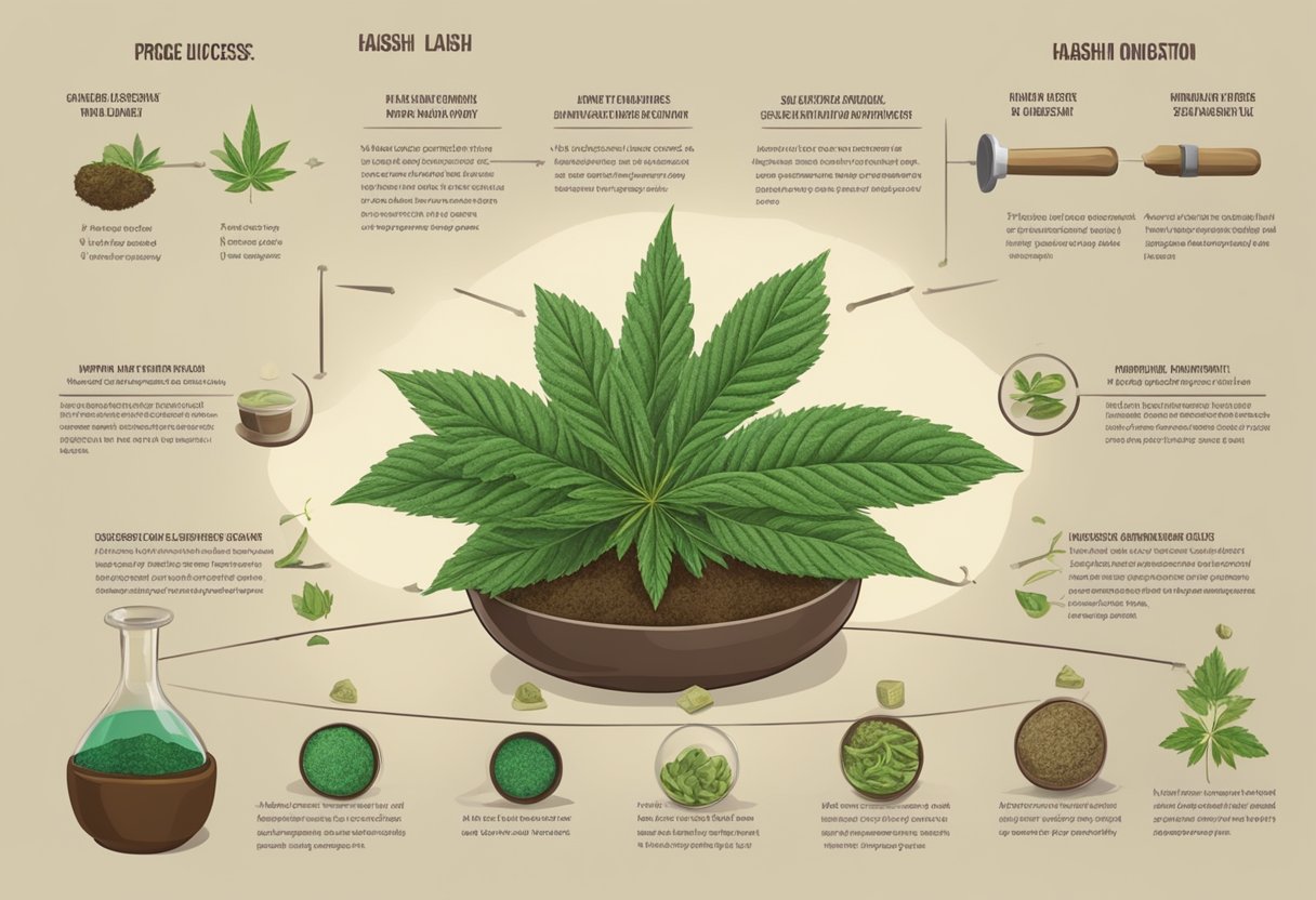 The process of making hashish, focusing on legal and safety aspects