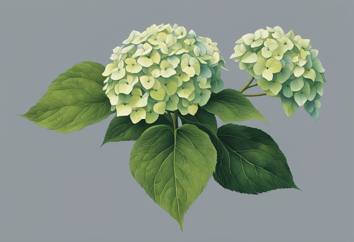 A wilting hydrangea droops, its once vibrant petals now limp and lifeless