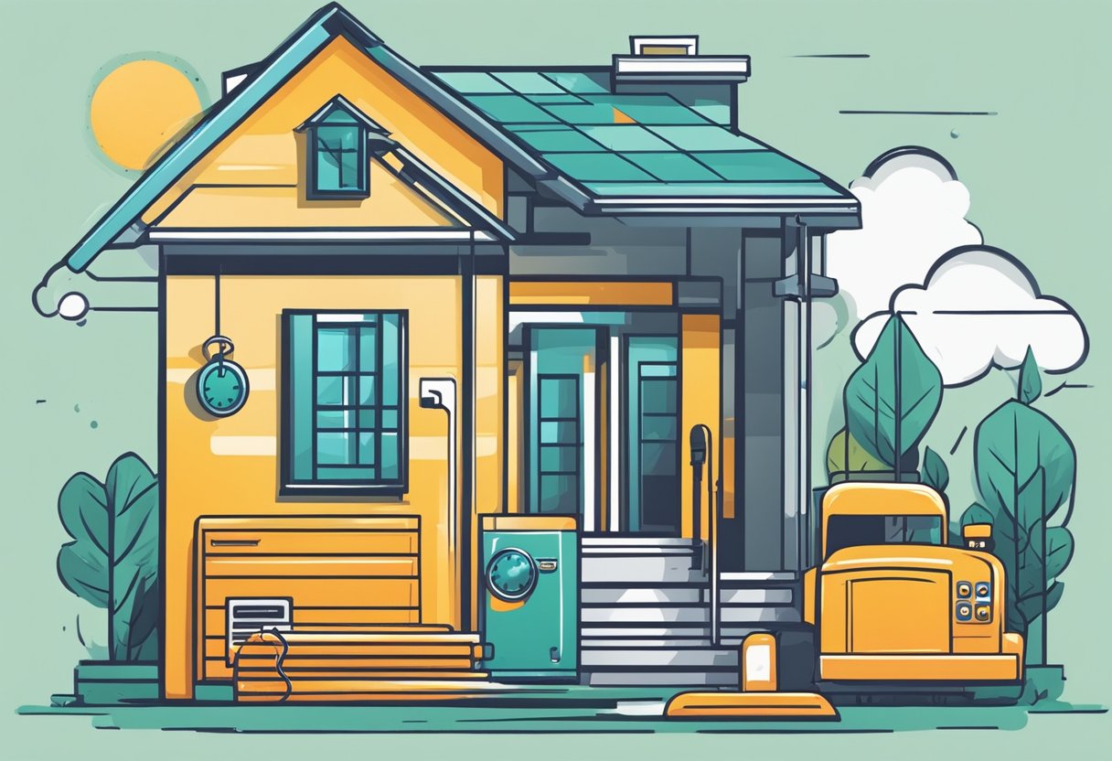A phone ringing next to a toolbox and a house, with a dollar sign symbolizing pay per call lead generation for home service businesses
