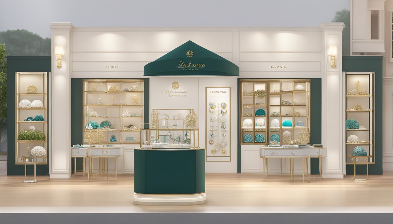 A table displays elegant branded earrings in Singapore, showcasing a variety of materials and designs, each exuding a unique allure