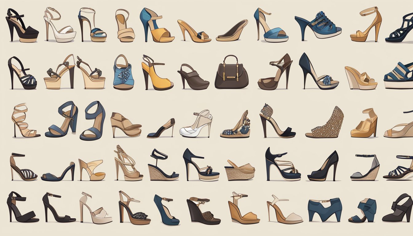 A display of fashionable women's sandals from top brands