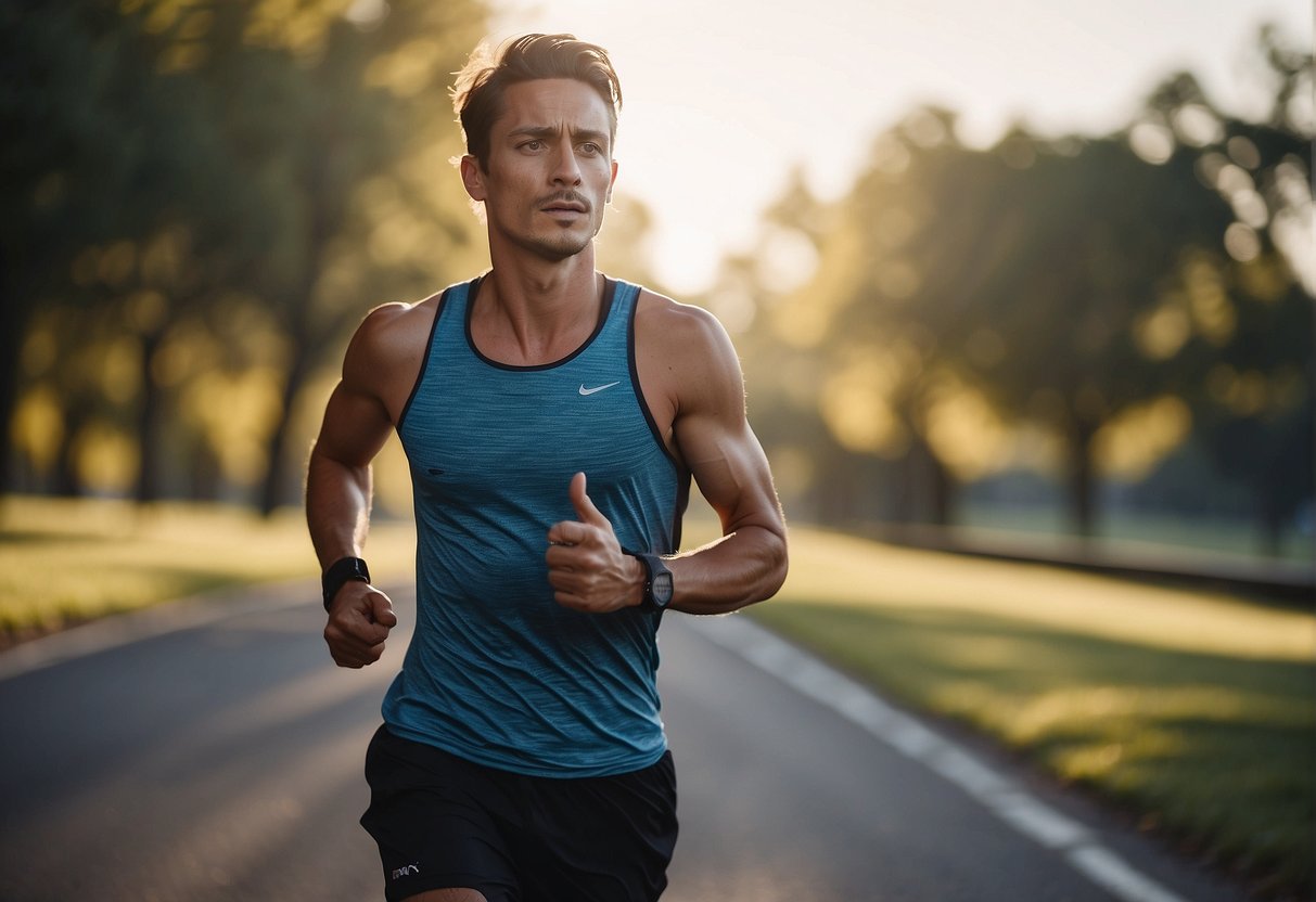A runner follows a 6-month half marathon training plan, including long runs, speed workouts, and rest days