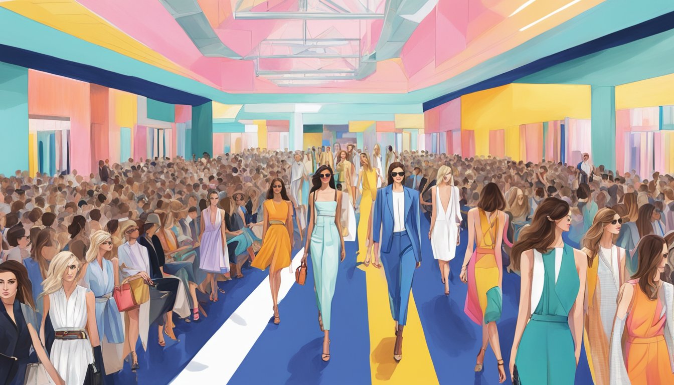 A vibrant runway showcasing iconic Australian fashion brands
