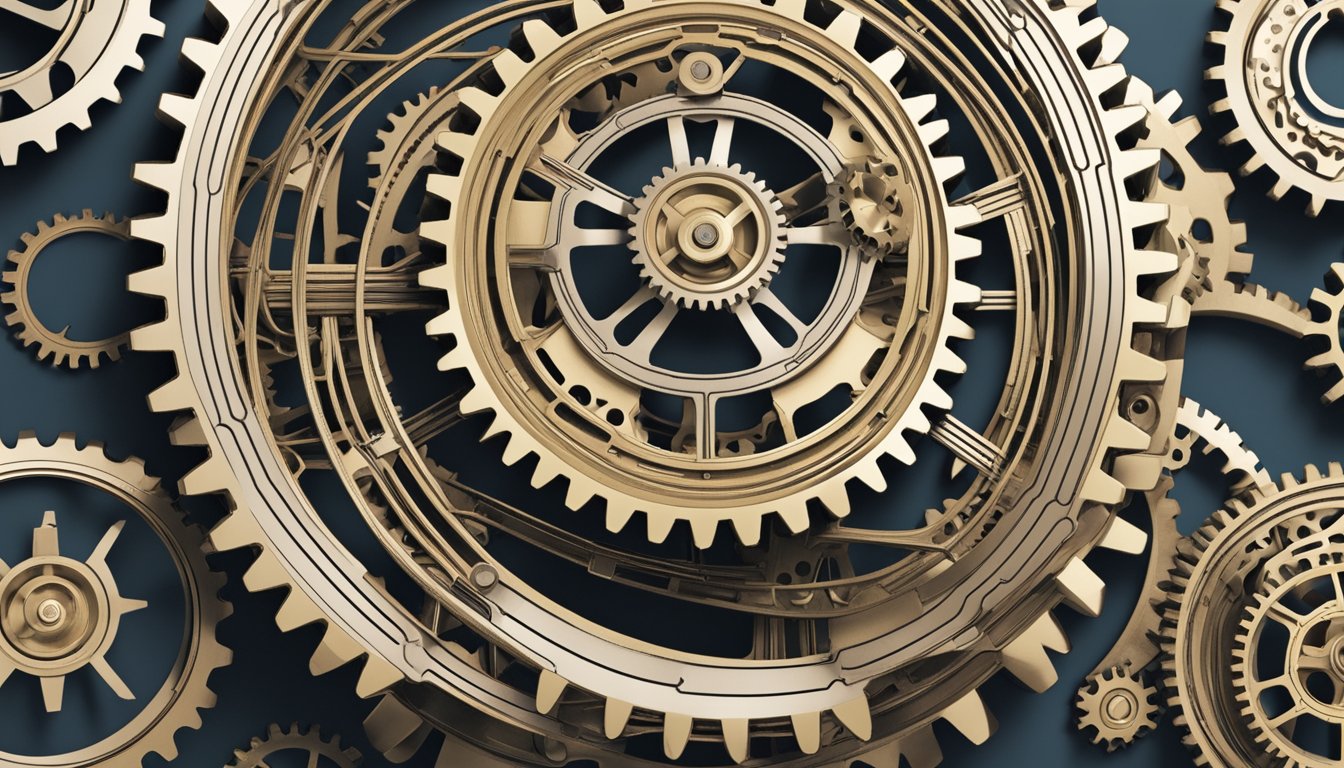 A group of interconnected gears symbolizing the interconnected relationships between consumer and loyalty brands, with sub-brands branching off from the main gears