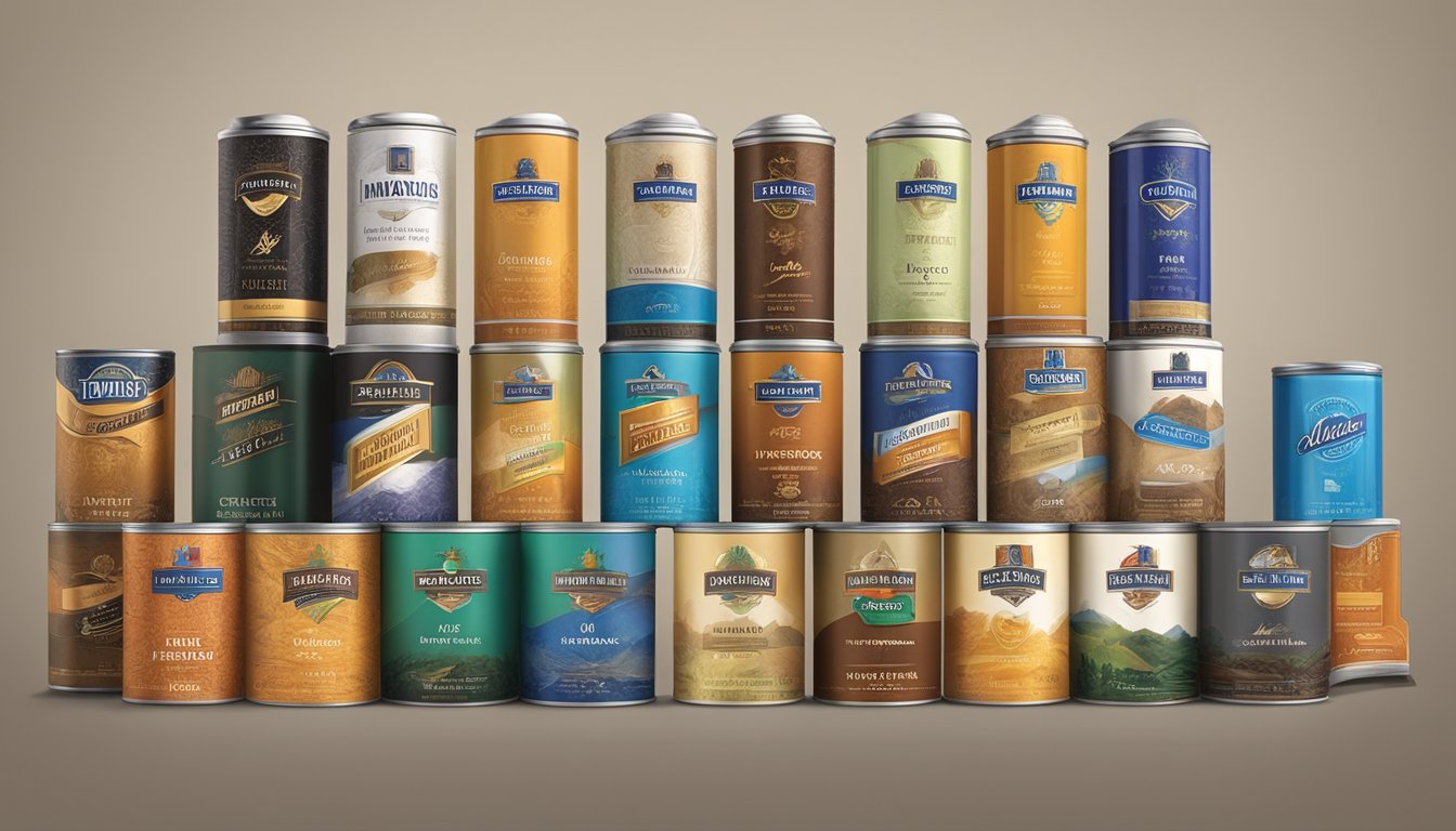 A collection of American tobacco brands, each with unique packaging and branding, symbolizing innovation and diversification in the industry