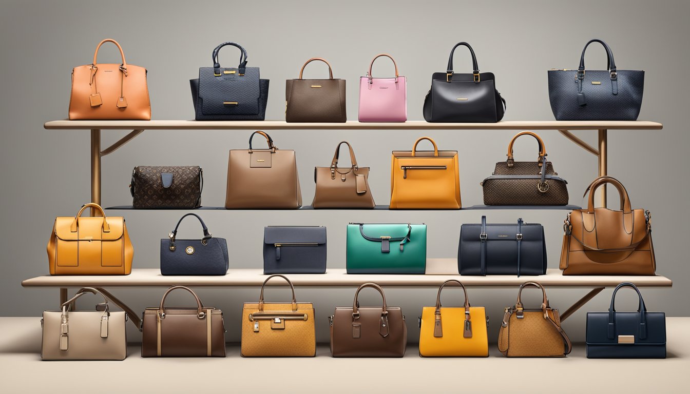 A designer bag hierarchy displayed with top brand at the center, surrounded by lower-tier brands in a descending order