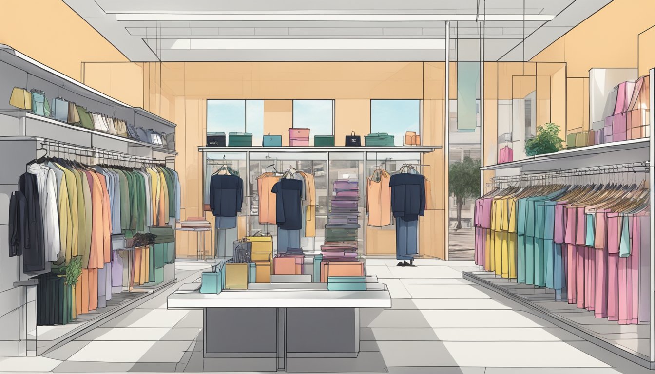 A display of budget fashion brands showcasing innovative materials in an American store