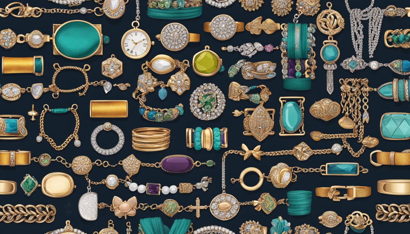 A display of various charm bracelets arranged on a velvet-lined tray, showcasing different styles and brands