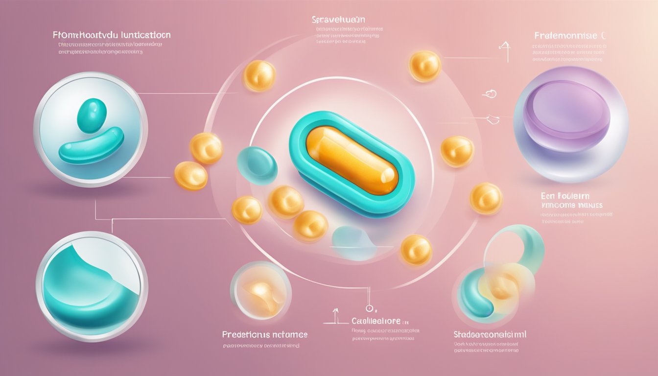 A contraceptive pill brand's mechanism of action: hormone suppression in the body, preventing ovulation and thickening cervical mucus