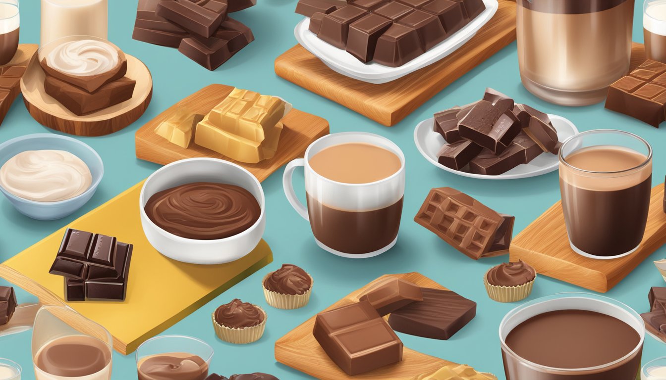 A table adorned with an assortment of seasonal and festive chocolate varieties, showcasing different chocolate milk brands from Australia
