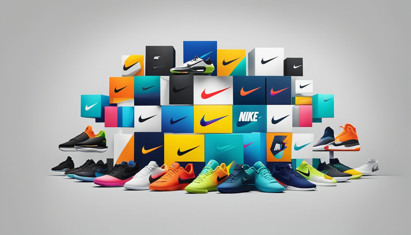 A collection of Nike's Brand Portfolio logos displayed on a sleek, modern backdrop
