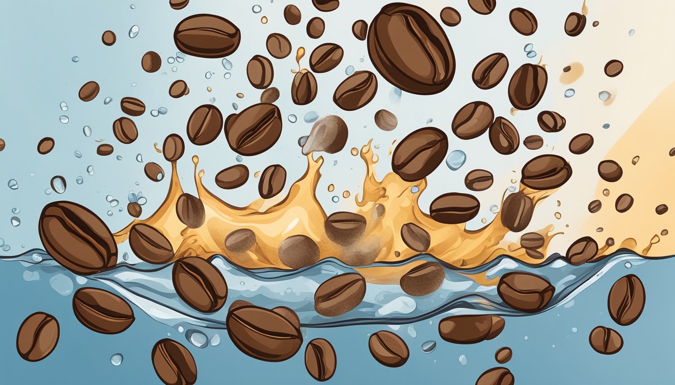 Coffee beans being soaked in water, then steamed to remove caffeine, resulting in decaffeinated coffee brands