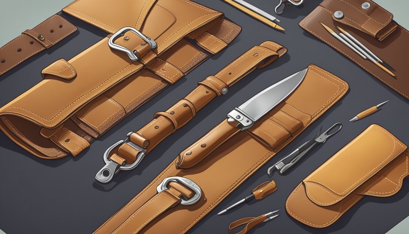 A craftsman carefully stitches together luxurious leather pieces, creating a high-quality English bag with precision and skill