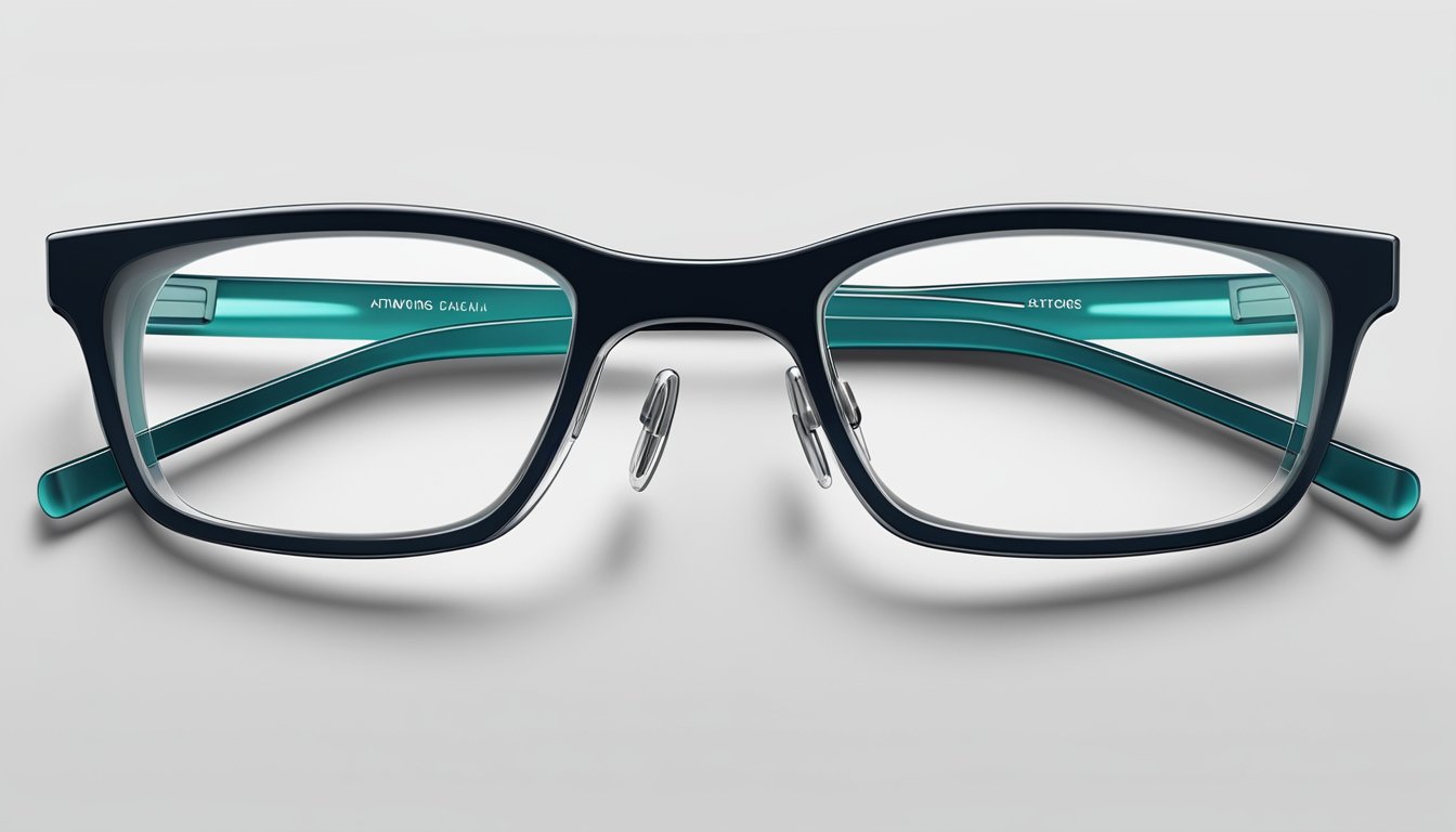 A display of modern, sleek spectacle frames with advanced technology features