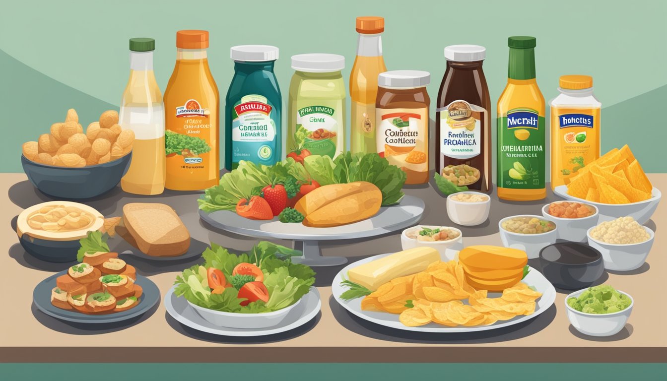 A table displaying various food brands with health and dietary considerations labels