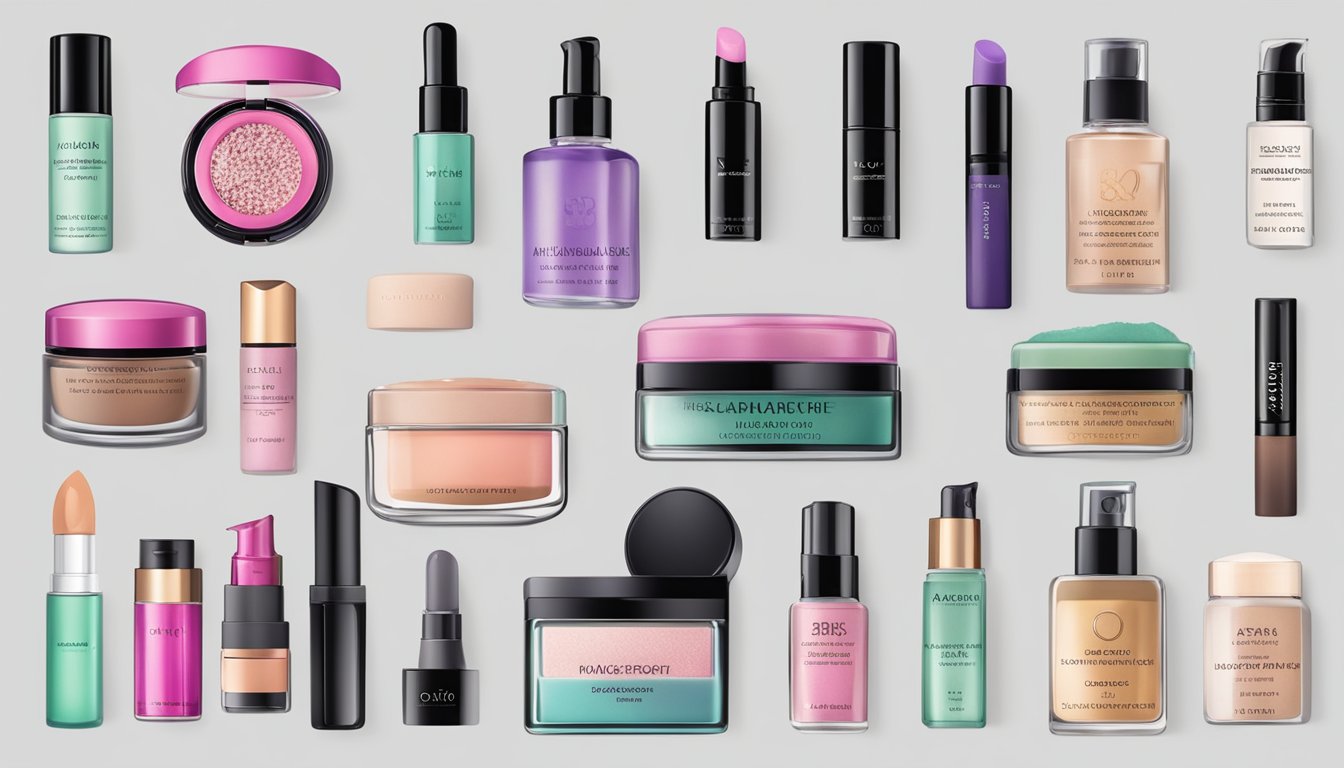 A table displaying various formaldehyde-free makeup brands and products