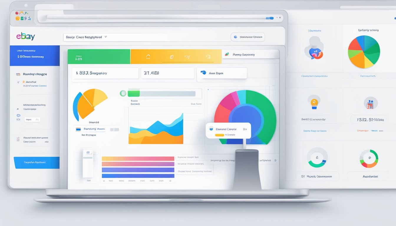 A computer screen displaying the eBay Brand Registry dashboard with a logo upload section and a list of registered brands