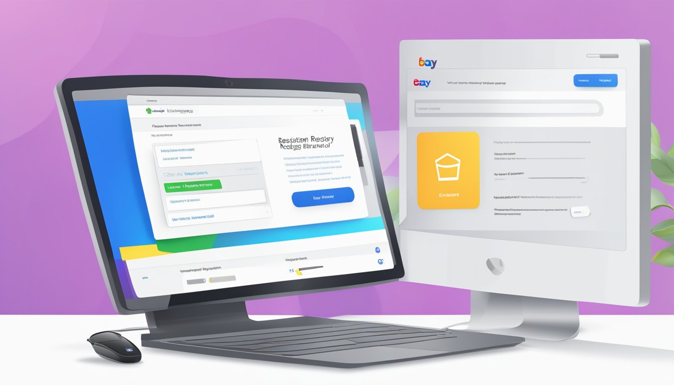 A computer screen displaying the eBay brand registry page with a cursor clicking on the "Register Your Brand" button