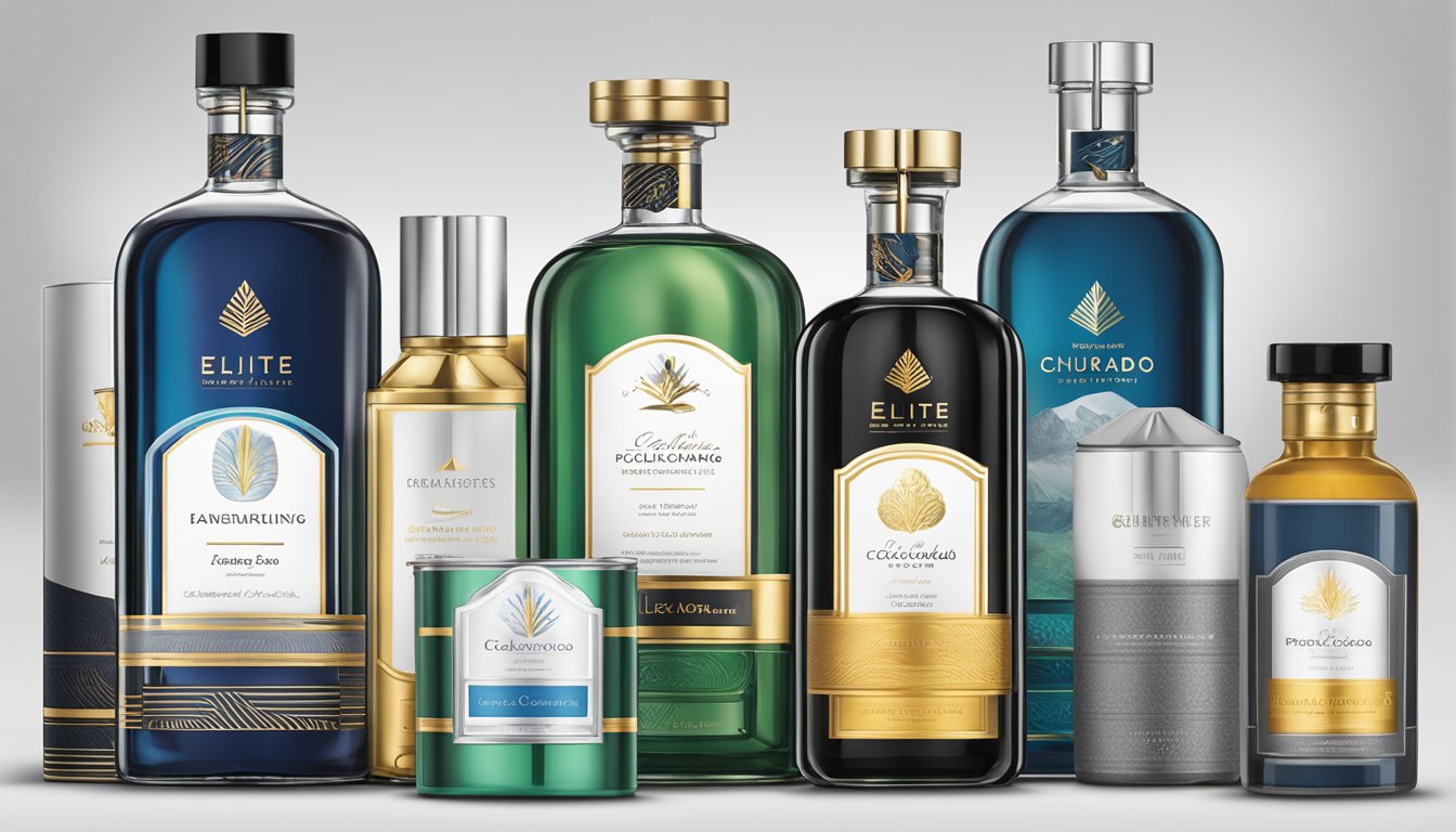 A lineup of luxury products from elite Colorado brands, featuring sleek packaging and premium labels