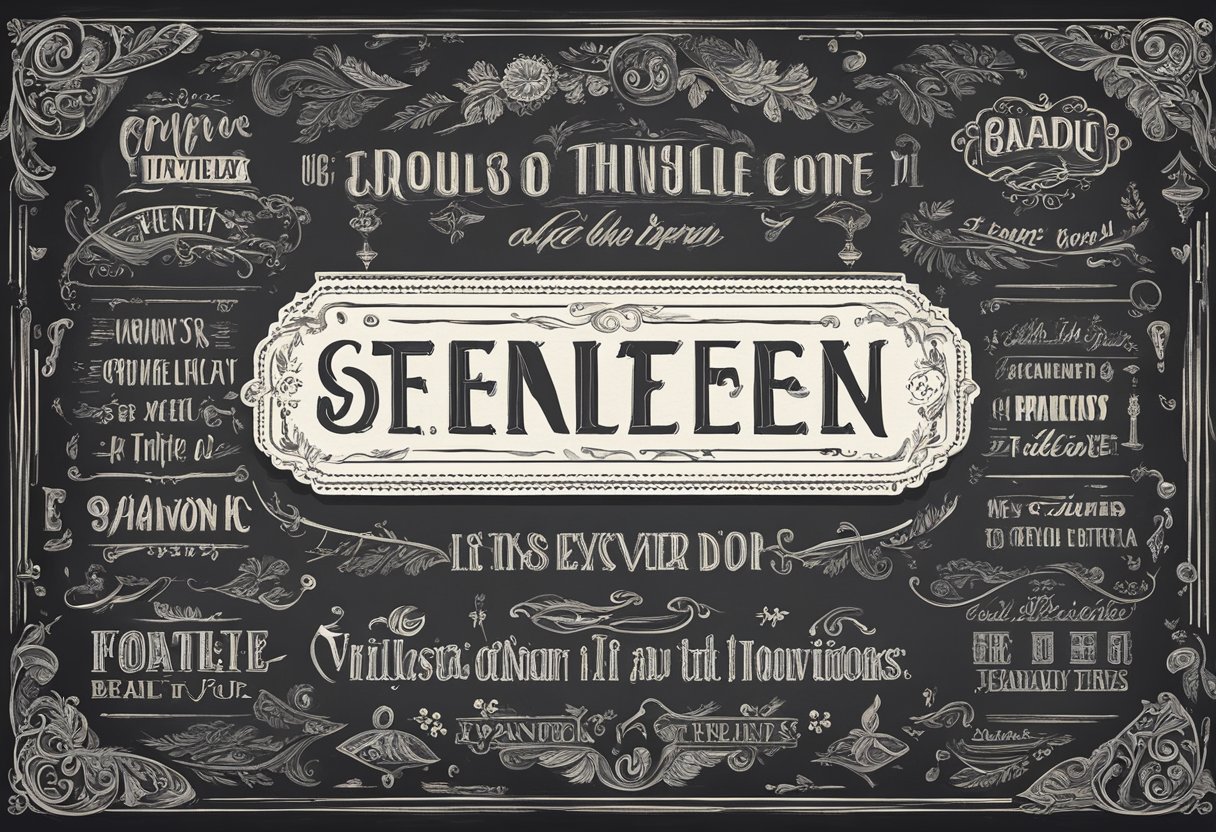 Famous quotes displayed on a vintage chalkboard with elegant calligraphy and decorative flourishes