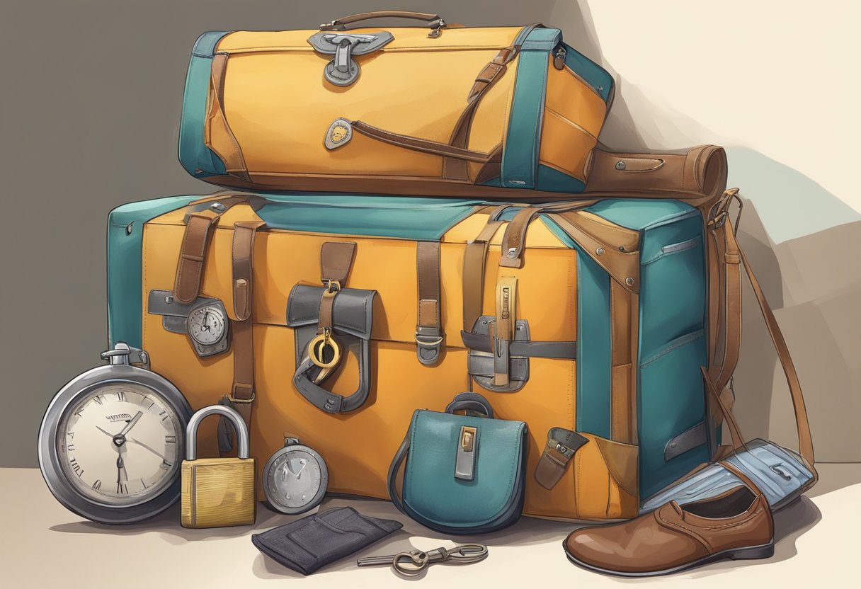 A traveler secures their belongings with a lock, keeps valuables hidden, and stays aware of their surroundings