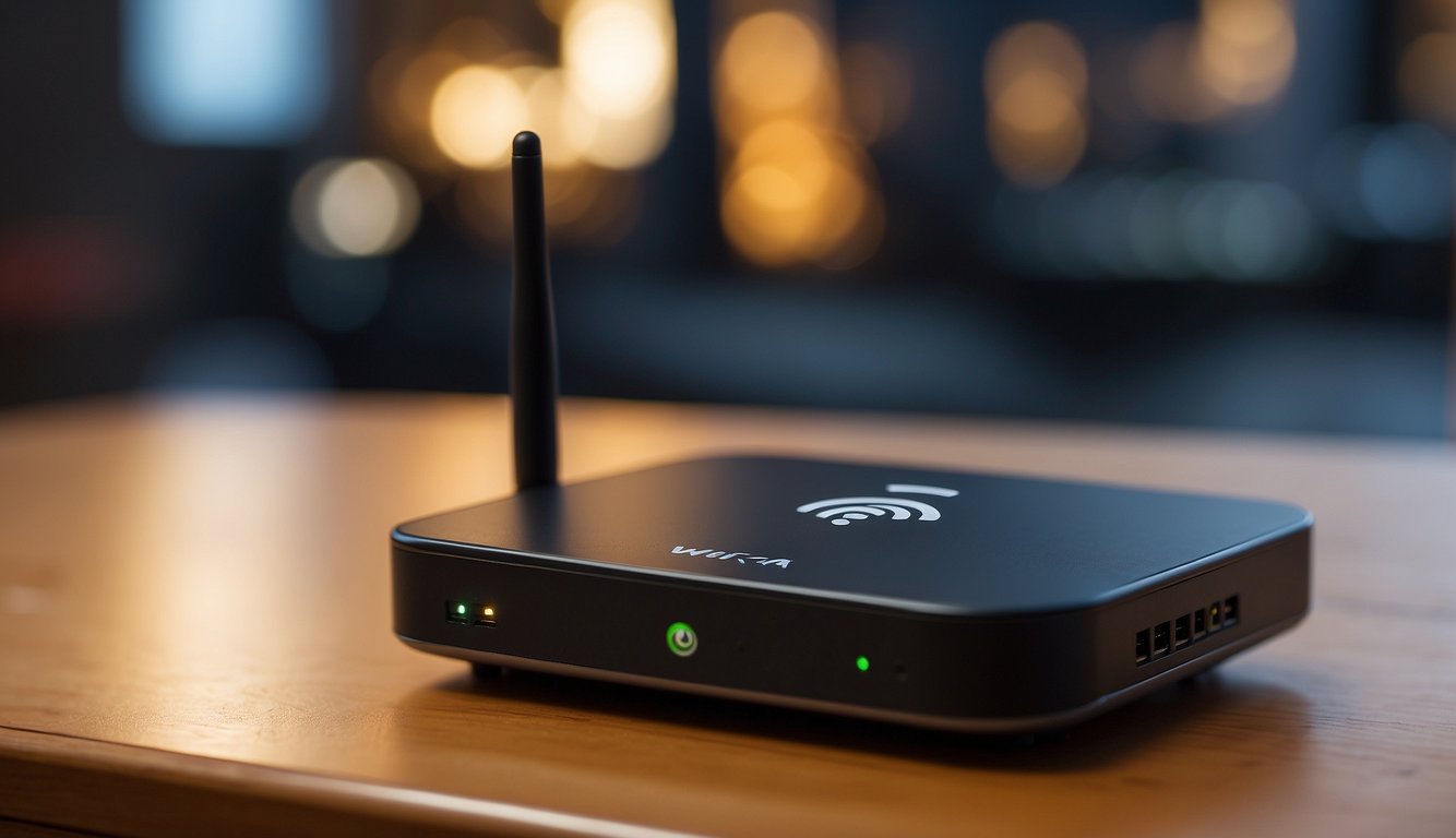A wireless device with the Wi-Fi logo indicates its capability to connect to a wireless network for internet access