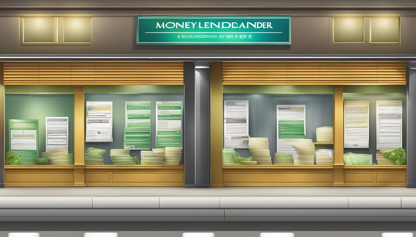 A licensed moneylender's sign in Singapore, with clear terms and conditions for quick credit