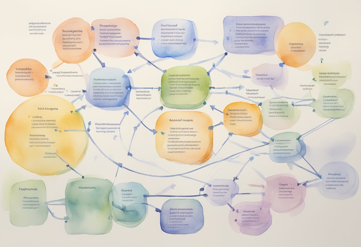 A clear flowchart connects diverse communication channels, showing feedback loops and concise messaging