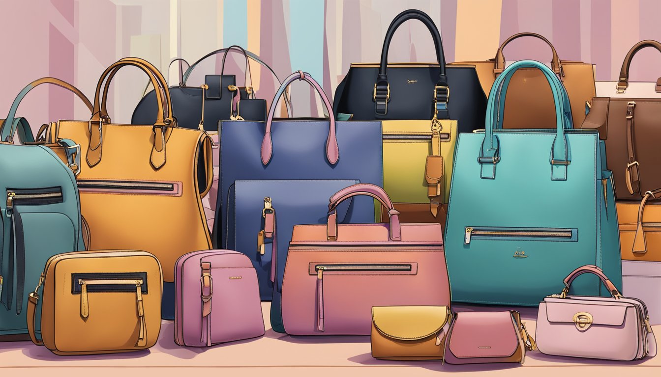 A display of trendy and up-and-coming bag brands, showcasing their unique designs and innovative styles