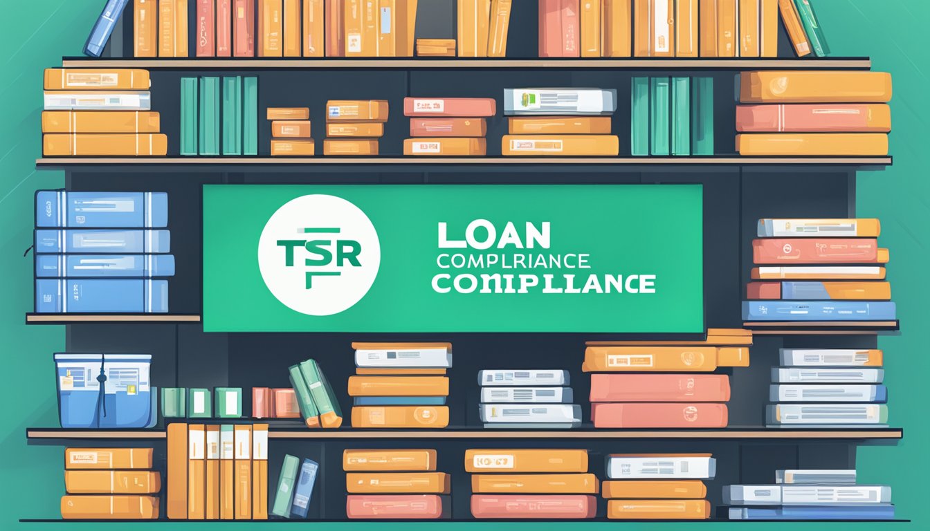 A stack of loan products with TDSR compliance guidelines in the backdrop. Singapore's best money lender logo prominently displayed
