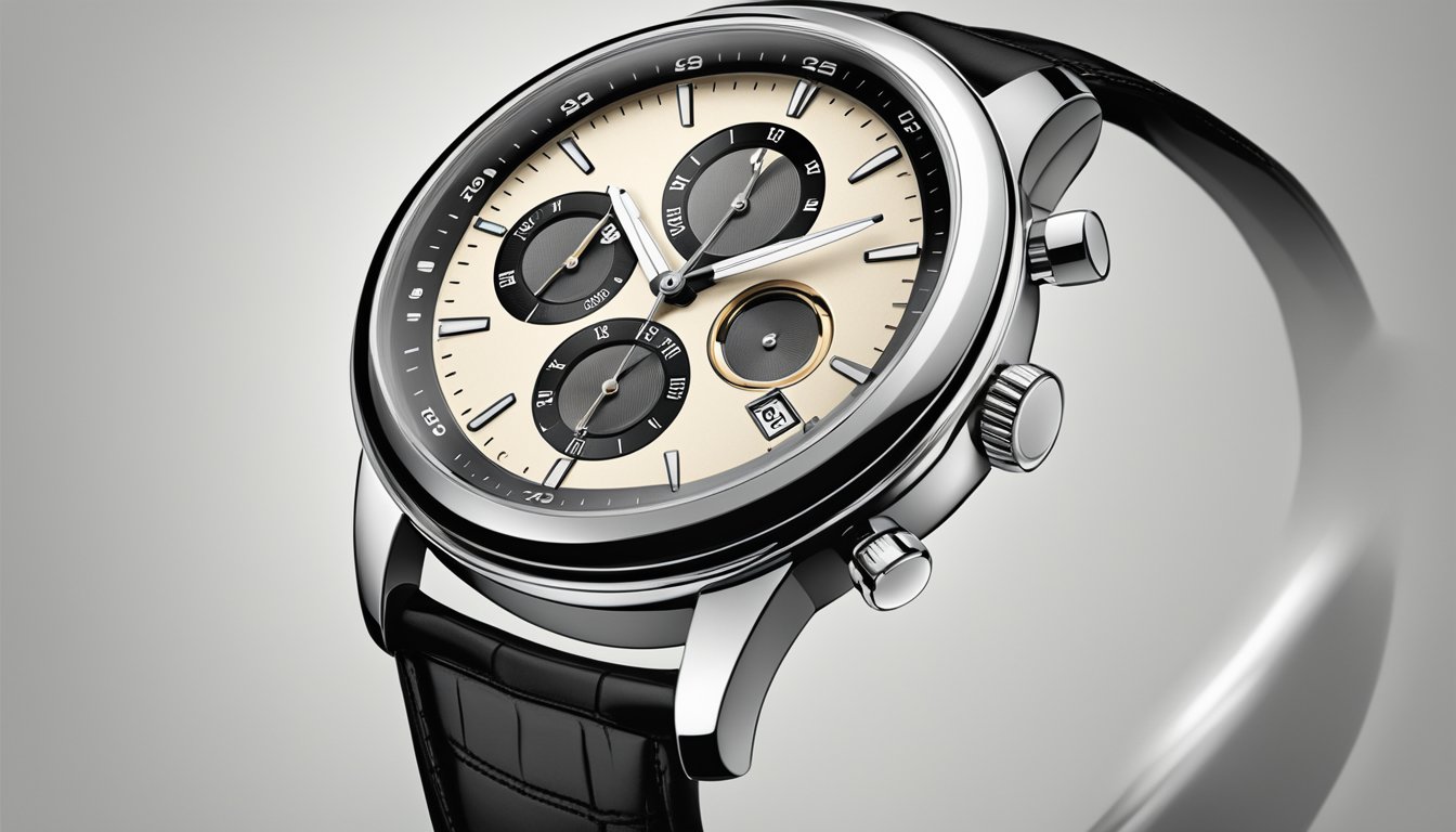 A sleek, modern wristwatch with the "Fossil" logo displayed prominently on the face. The watch is set against a clean, minimalist background to showcase its design